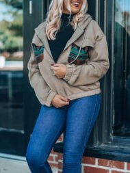 Vintage Western Aztec Fleece Zip Up Hoodie Jacket - Image 4