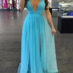 Women's Dresses Sling Mesh Sleeveless Slit Dress