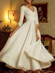 Women's Dresses Temperament V-Neck Long Sleeve Elegant Dress - Image 3